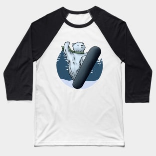 Funny polar bear as a snowboarder Baseball T-Shirt